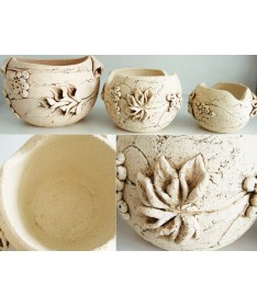 Rutulys šamoto keramikos vazonas